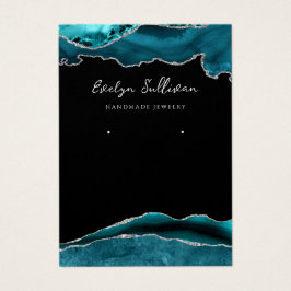 Schmuckkarte für aquamarine und silberne Schmuckst