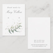 Schmuckkarte für das Ohrblatt Visitenkarte (Vorne/Hinten)