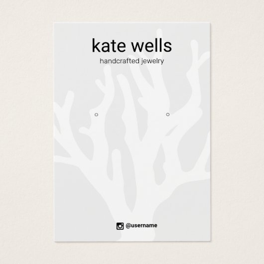 Schmuckkarte für den Korallenohrring (Vorderseite)