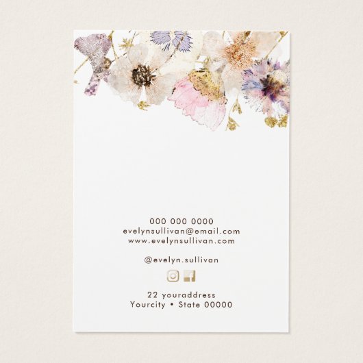 Schmuckkarte für getrocknete Blume (Rückseite)