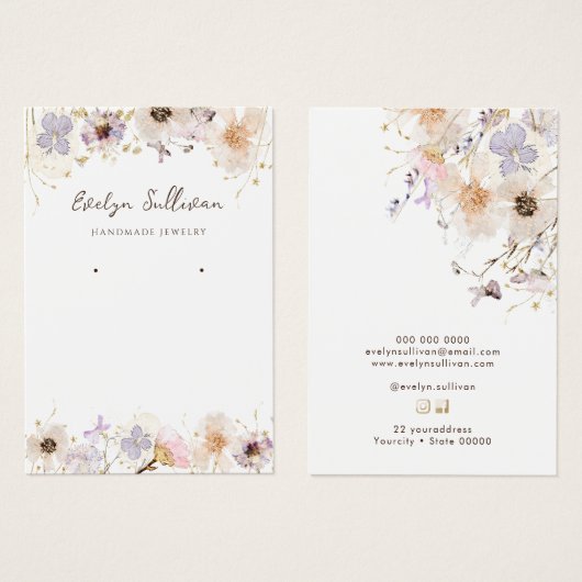 Schmuckkarte für getrocknete Wildblumen (Vorne & Hinten)