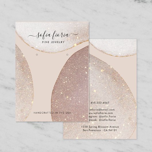 Schmuckkarte für künstlerischen Glitzer Visitenkarte