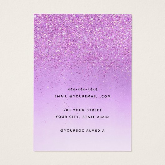Schmuckkarte für Lila Glitzer (Rückseite)