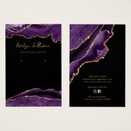 Schmuckkarte für lila und goldene Schmuckstücke