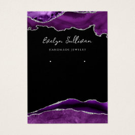 Schmuckkarte für lila und silberne Schmuckstücke