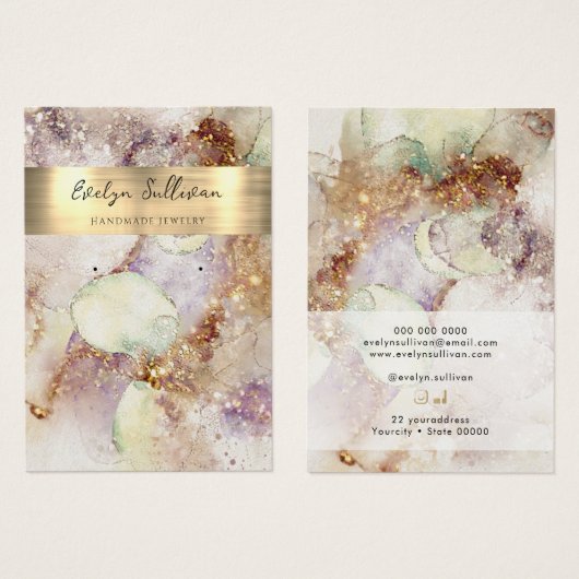 Schmuckkarte für Wasserfarben und Goldfolie (Vorne & Hinten)