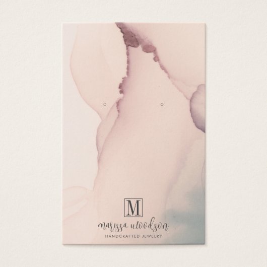 Schmuckkarte mit abstraktem Rosa Ohrring (Vorderseite)