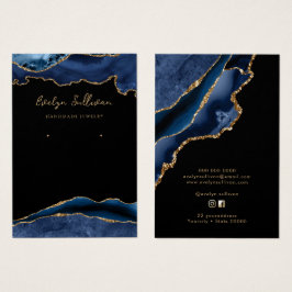 Schmuckkarte mit blauen und goldenen Geländern