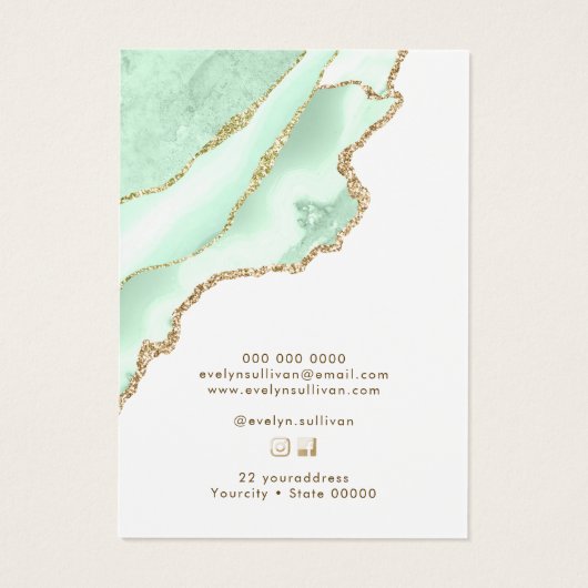 Schmuckkarte mit grünem Meerblick (Rückseite)