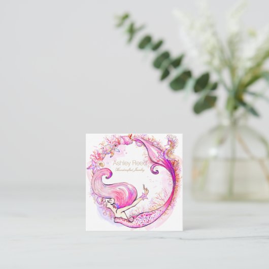 Schmuckkarte - Ohrringe Quadratische Visitenkarte (Stehend Vorderseite)