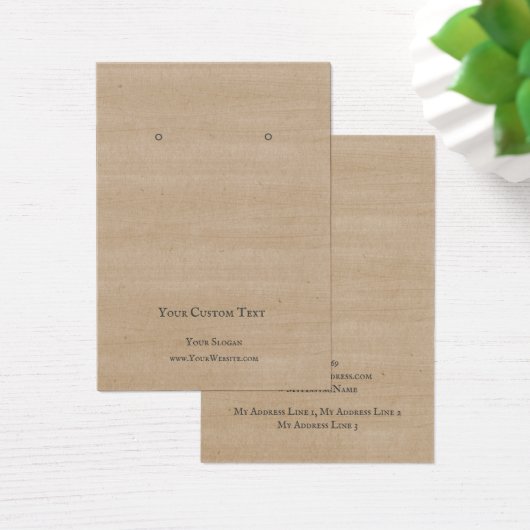 Schmuckkarte, rustikal-braunes Holz (Schreibtisch)