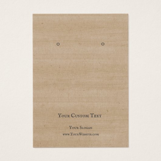 Schmuckkarte, rustikal-braunes Holz (Vorderseite)