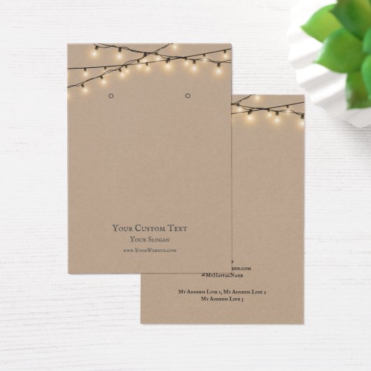 Schmuckkarte, rustikale String-Lichter (Schreibtisch)