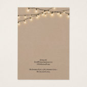 Schmuckkarte, rustikale String-Lichter (Rückseite)