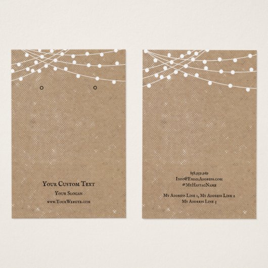 Schmuckkarte, rustikale String-Lichter (Vorne & Hinten)