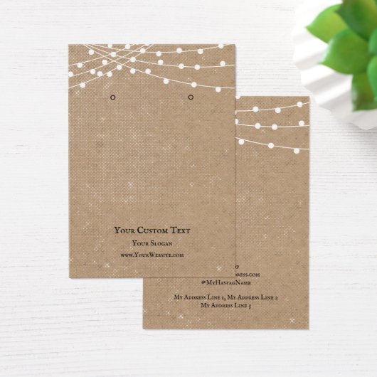 Schmuckkarte, rustikale String-Lichter (Schreibtisch)