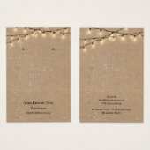 Schmuckkarte, rustikale String-Lichter (Vorne & Hinten)