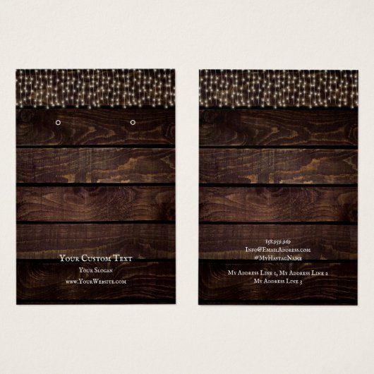 Schmuckkarte, rustikale String-Lichter (Vorne & Hinten)