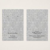 Schmuckkarte verdienen, rustikale graue Damaske (Vorne & Hinten)