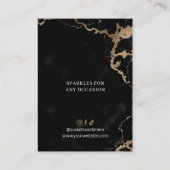 Schmuckkarten aus schwarzem Marmor und Glitzer Visitenkarte (Rückseite)