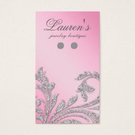 Schmuckkarten Schmuckstücke Glitzer Blätter Rosa