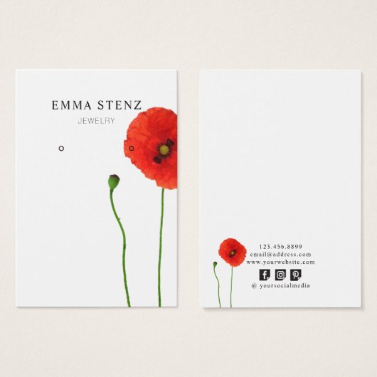 Schmuckkarten verdienen ・ Mohnschlichtheit (Vorne & Hinten)