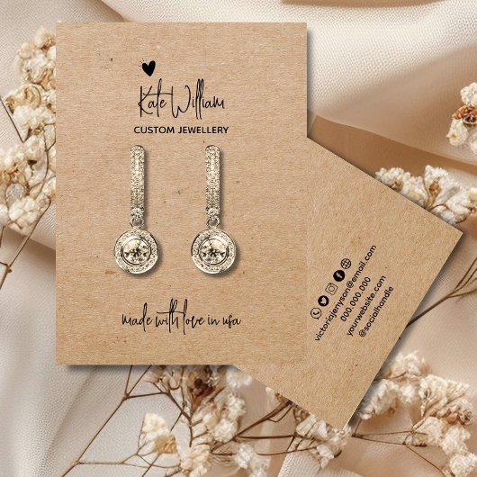 Schmuckkarton für Heart Kraftpapier Ohrring Visitenkarte
