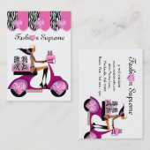 Schmuckkästchen-Visitenkarte-Roller-MädchenZebra Visitenkarte (Vorne/Hinten)