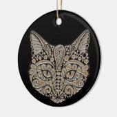 Schmuckkatzenschmuck in Keramik Ornament (Links)