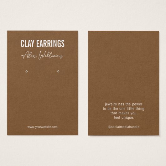 Schmuckkollektion mit Minimalistischem braunen Log (Vorne & Hinten)