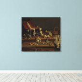 Schmuckkorb auf einem Tisch Leinwanddruck (Insitu (Holzboden))