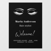 Schmuckkünstler Öffnungszeiten willkommen Schwarz Fensteraufkleber (Blatt)