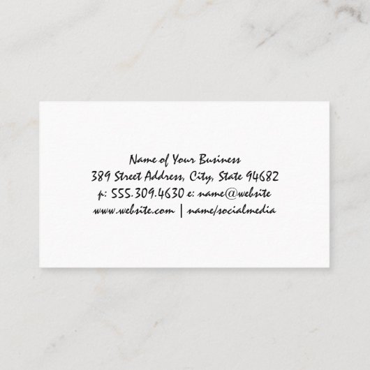 Schmuckmodell Visitenkarte (Rückseite)