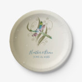 Schmuckpapier für den Polterabend der Libellen Pappteller (Vorderseite)