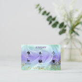 Schmuckpflege im grünen und Lila Glitzer Visitenkarte (Stehend Vorderseite)