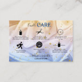 Schmuckpflege in Blau und Gold Glitzer Visitenkarte (Vorderseite)