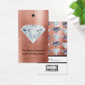 Schmuckpreismarken Diamant Rose Gold mit Barcode (Schreibtisch)