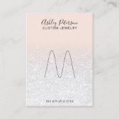 Schmuckring in Rosa, weißer Glitzer Visitenkarte (Vorderseite)