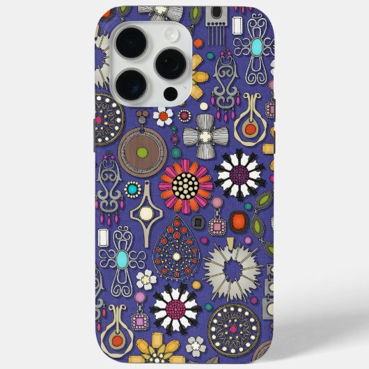 Schmuckschätze violett blau Case-Mate iPhone hülle (Rückseite)