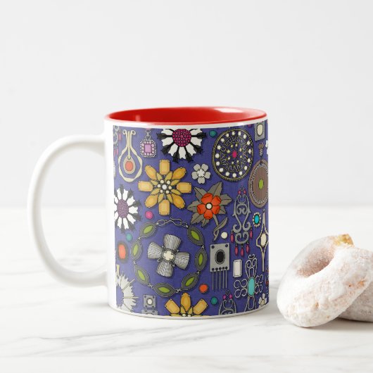 Schmuckschätze violett blau zweifarbige tasse (Mit Donut)