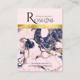 Schmuckschmuck aus rosa und blauem Marmor Visitenkarte
