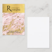 Schmuckschmuck aus rosa und goldfarbenem Marmor Visitenkarte (Vorne/Hinten)