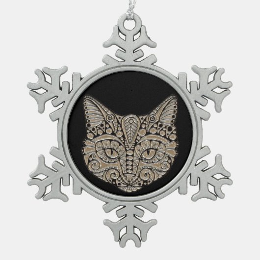 Schmuckschmuck Schneeflocken Zinn-Ornament (Vorderseite)