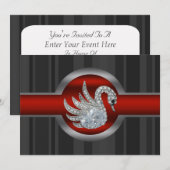 Schmuckschwan-Party Einladung (Vorne/Hinten)