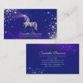 Schmucksteine Edelsteine Diamond Lila Navy Unicorn Visitenkarte (Vorne/Hinten)