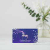 Schmucksteine Edelsteine Diamond Lila Navy Unicorn Visitenkarte (Stehend Vorderseite)