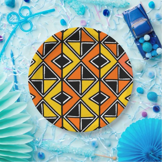 Schmuckstoff Stil 100215(2) - Bernstein und Orange Pappteller (Party)