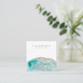 Schmuckstück | | Blau | Wasserfarbe Quadratische Visitenkarte