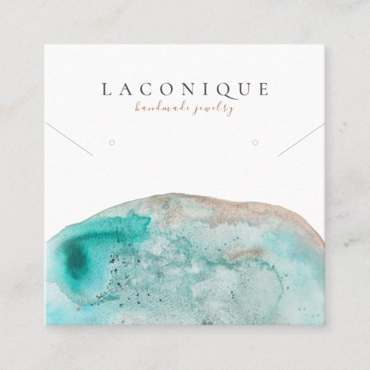 Schmuckstück | | Blau | Wasserfarbe Quadratische Visitenkarte (Vorderseite)