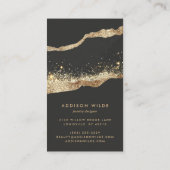 Schmuckstück mit schwarzem und goldenem Glitzer Visitenkarte (Rückseite)